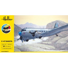 Avion C-47 Dakota 1/72 Heller + colle et peintures Heller HEL-35372 - 3
