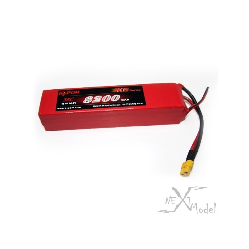 Li - Po 8200mAh 35 c 4S 14.8V (XT60) Kypom Kypom Batteries KT8200/35-4S - 2