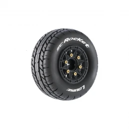 SC-Rocket Tires + Black Stick Rims 1/10 (x2) Louise RC Louise RC L-T3154SBTR - 1