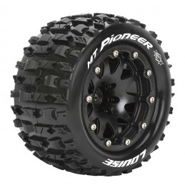 MT-Pioneer Tires + Monster Black Rims 1/10 (x2) Louise RC Louise RC L-T3308SB - 1