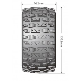 MT-Pioneer Tires + Monster Black Rims 1/10 (x2) Louise RC Louise RC L-T3308SB - 2