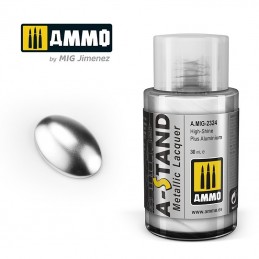 A-STAND High Gloss Aluminium Plus Paint 30ml Mig AMMO - MIG Jimenez A.MIG-2324 - 1