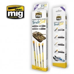 Set de 4 pinceaux pour stries et surfaces verticales Ammo AMMO - MIG Jimenez A.MIG-7604 - 1