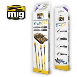 Set of 4 brushes for Ammo streaks and vertical surfaces AMMO - MIG Jimenez A.MIG-7604 - 1