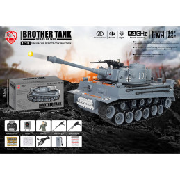 Char RC German Tiger 1 Gris 1/18 RTR Brother Tank  BT-812 - 5