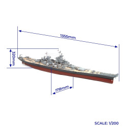 USS Missouri BB-63 1/200 Ochre Wood Construction Kit OcCre 16002 - 2