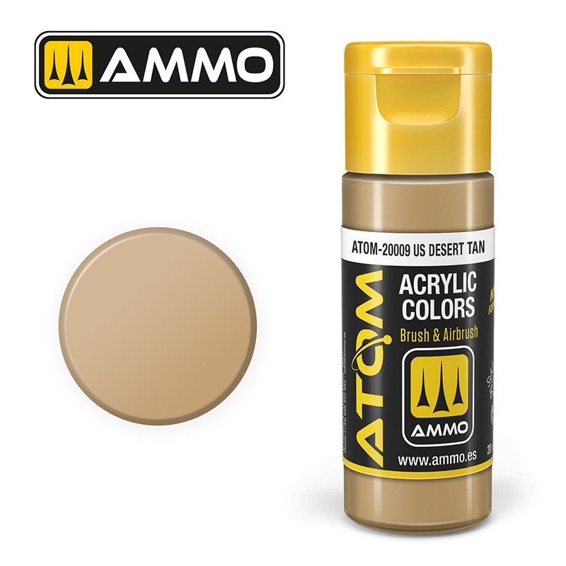 Peinture acrylique Bronzage du désert américain 20ml ATOM AMMO
