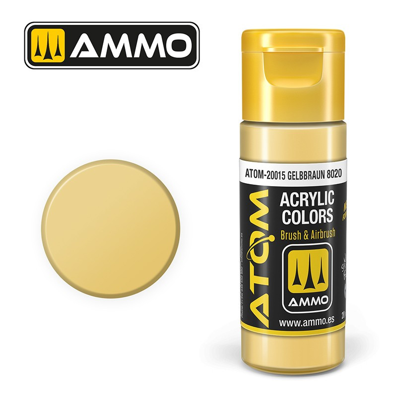 Peinture acrylique Gelbbraun 8020 20ml ATOM AMMO