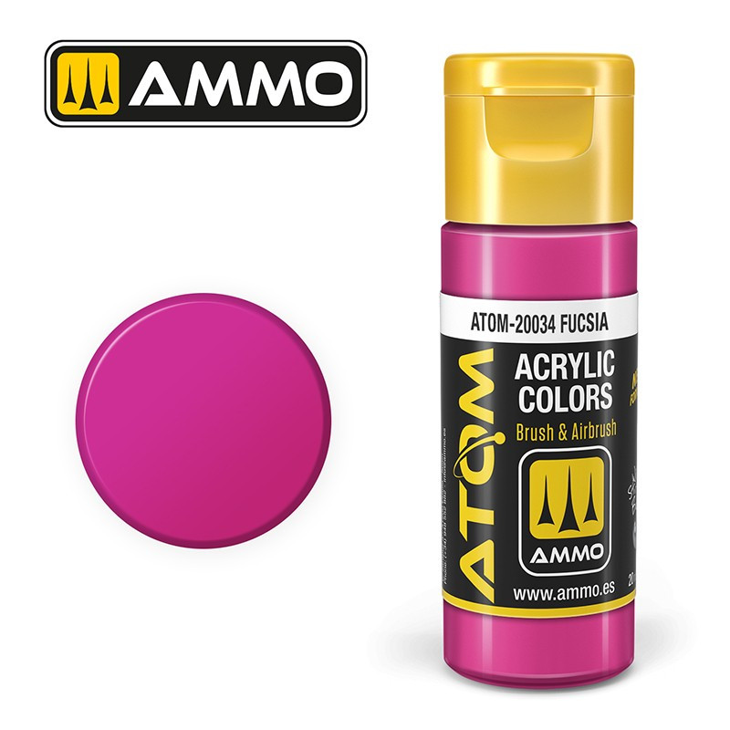 Peinture acrylique Fushia 20ml ATOM AMMO