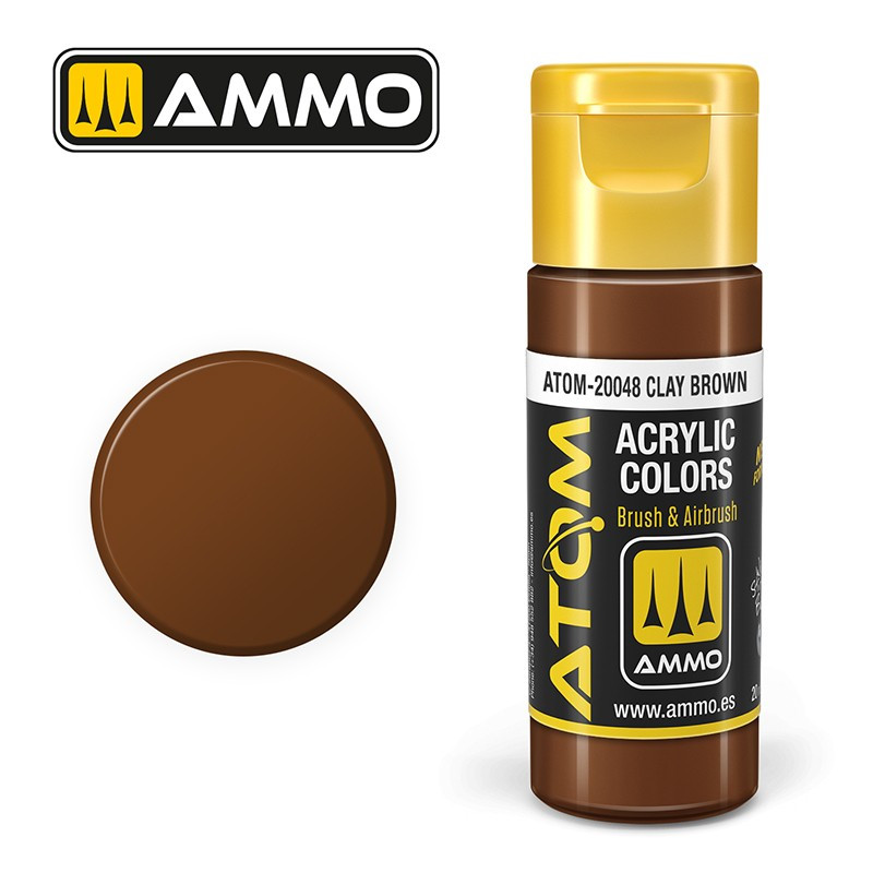 Peinture acrylique Brun Argile 20ml ATOM AMMO