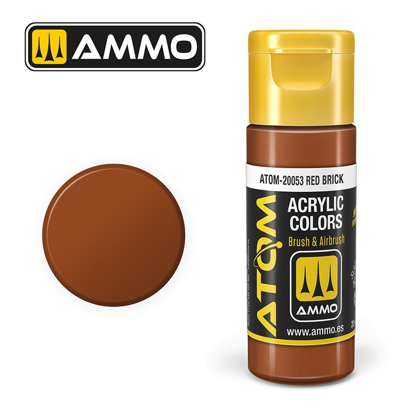 Peinture acrylique En brique rouge 20ml ATOM AMMO