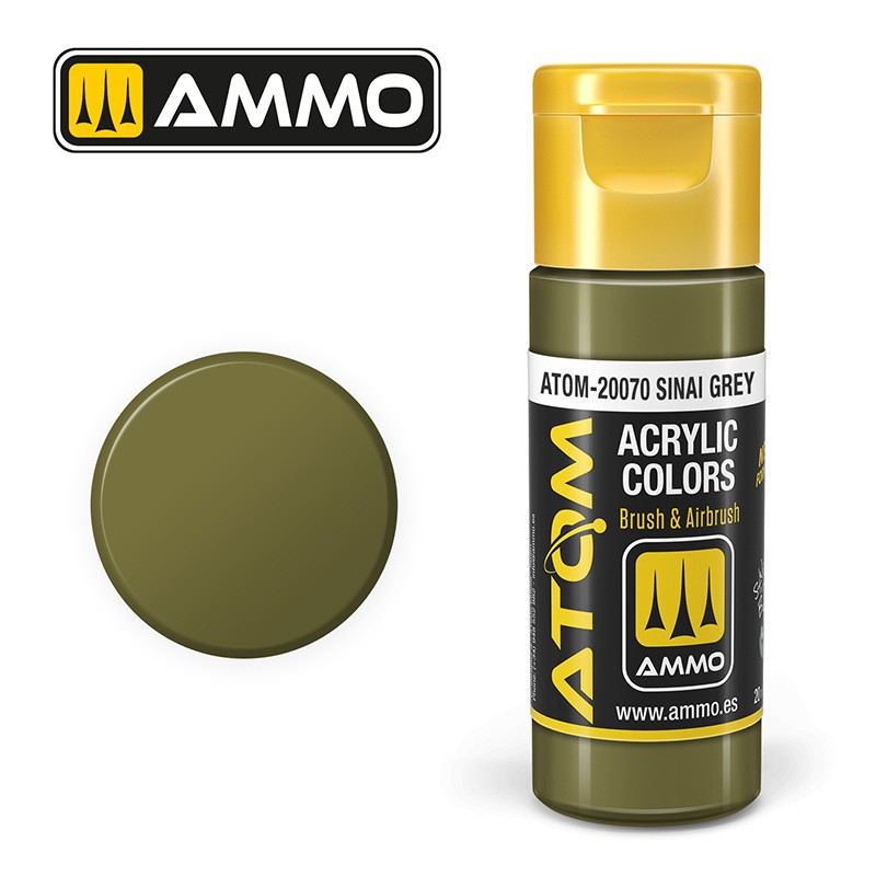 Peinture acrylique Gris Sinaï 20ml ATOM AMMO