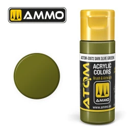 Peinture acrylique Vert olive foncé 20ml ATOM AMMO