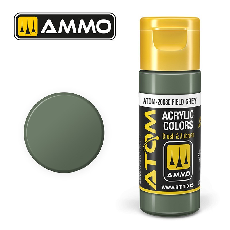 Peinture acrylique Gris des champs 20ml ATOM AMMO