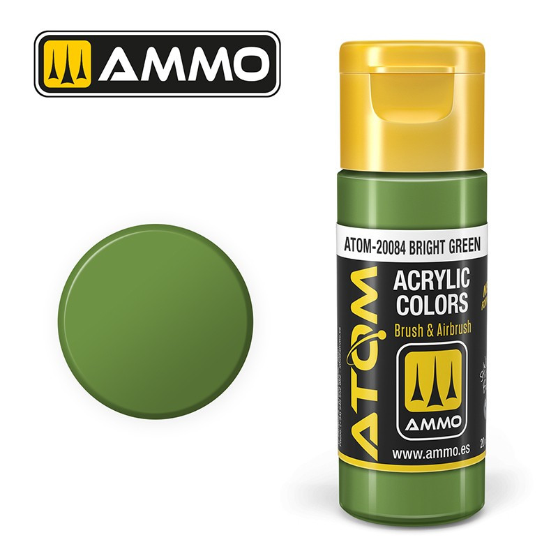Peinture acrylique Vert vif 20ml ATOM AMMO
