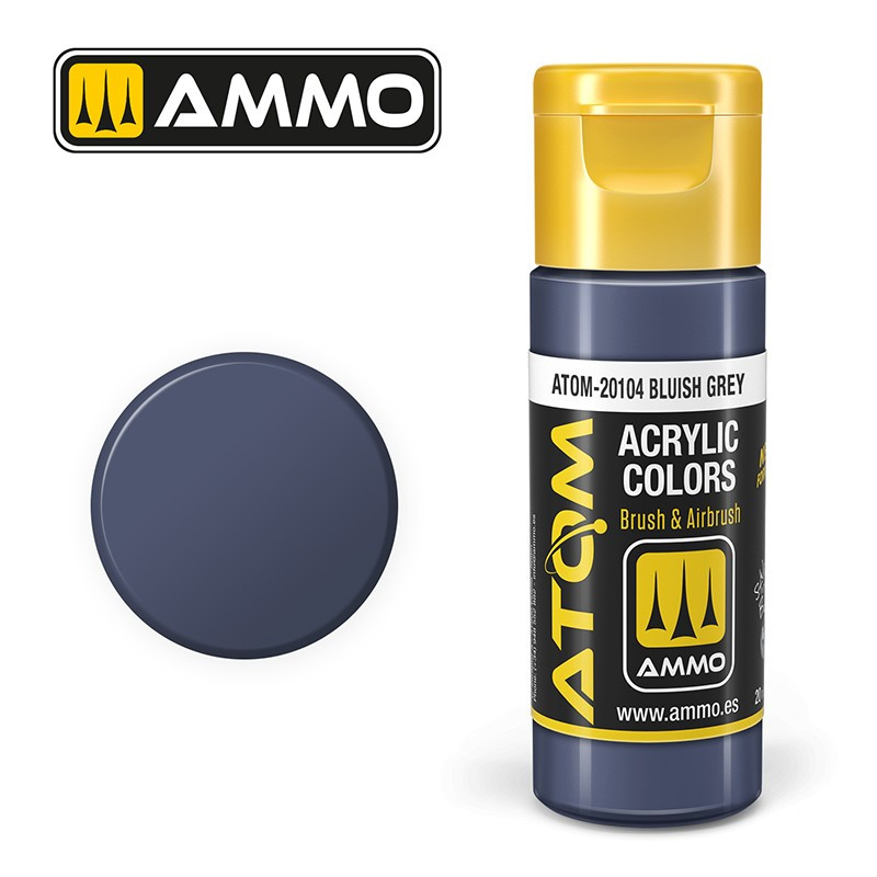 Peinture acrylique Gris bleuté 20ml ATOM AMMO