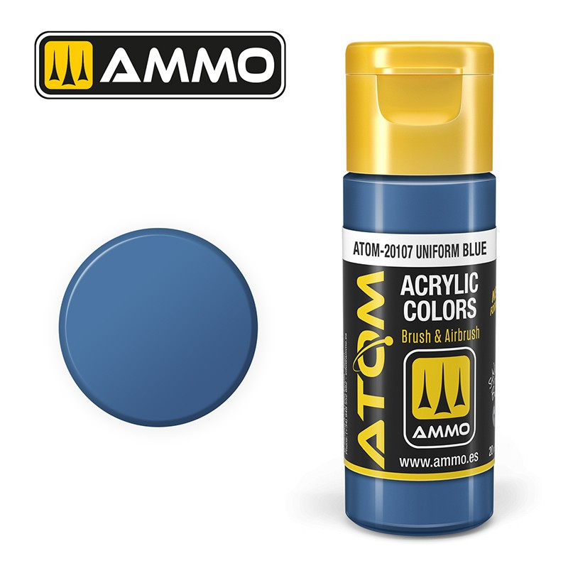 Peinture acrylique Bleu uniforme 20ml ATOM AMMO