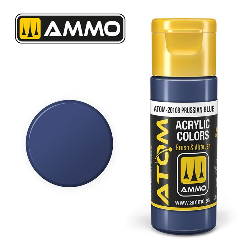 Peinture acrylique Bleu de Prusse 20ml ATOM AMMO