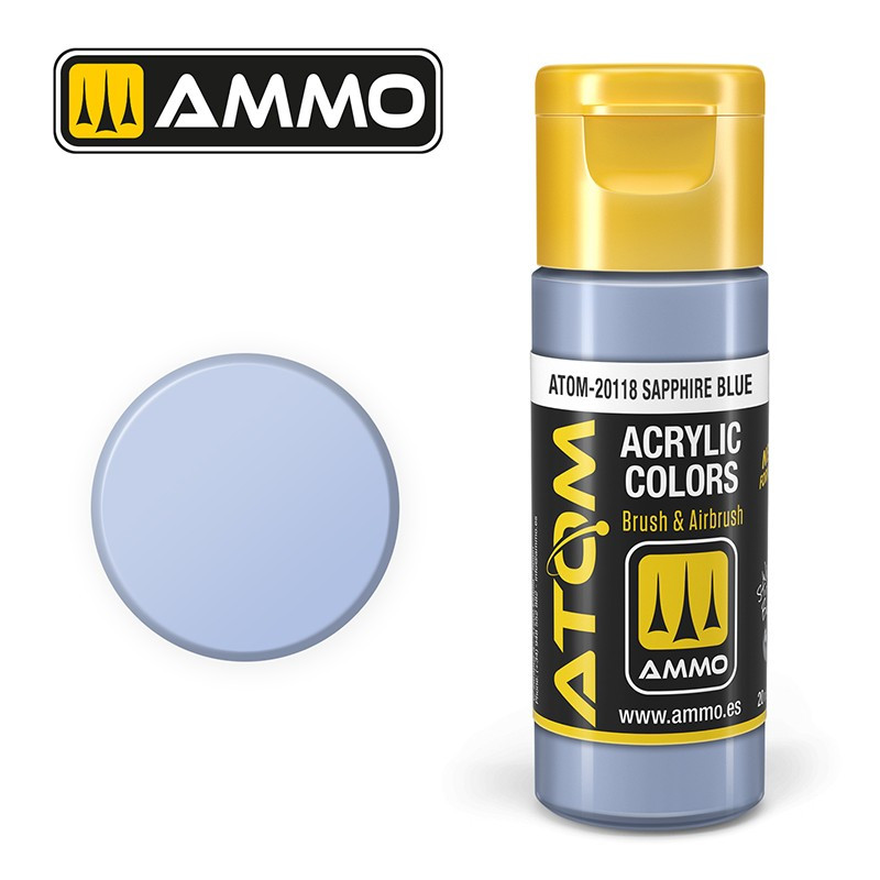 Peinture acrylique Bleu Saphir 20ml ATOM AMMO