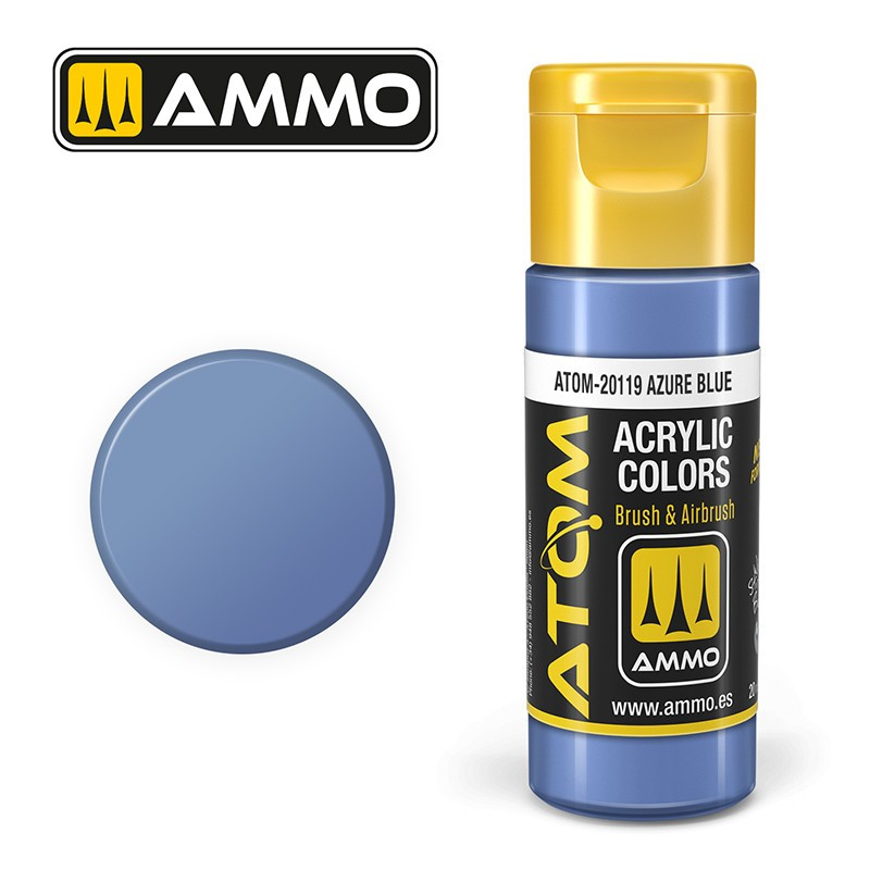 Peinture acrylique Bleu azur 20ml ATOM AMMO