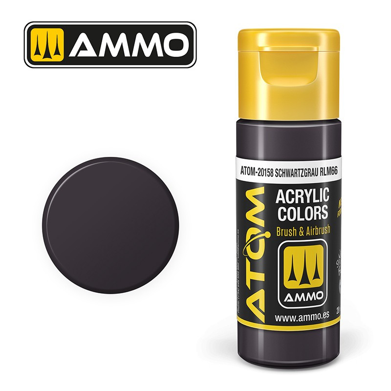 Peinture acrylique Schwartzgrau RLM66 20ml ATOM AMMO