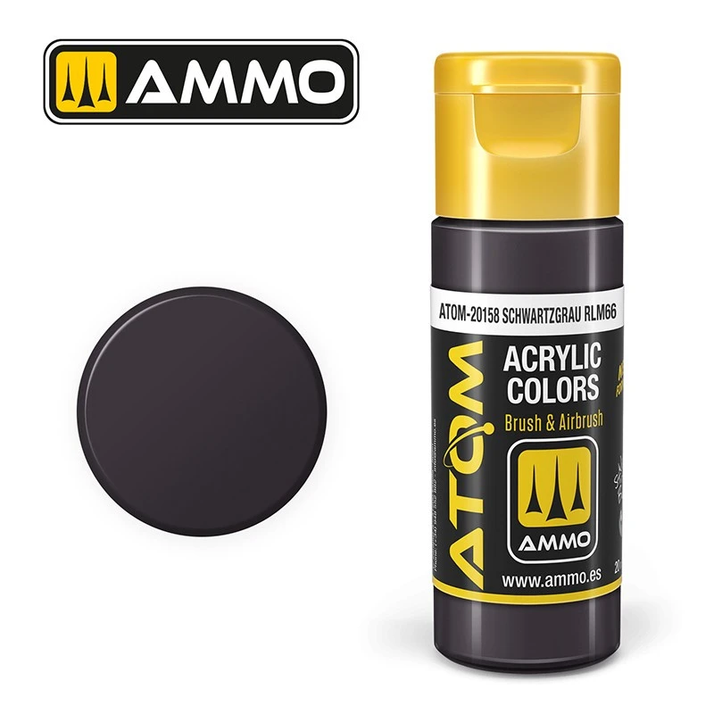 Peinture acrylique Schwartzgrau RLM66 20ml ATOM AMMO