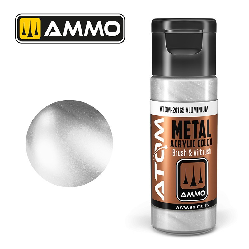Acrylic Paint Aluminium 20ml ATOM METALLIC AMMO