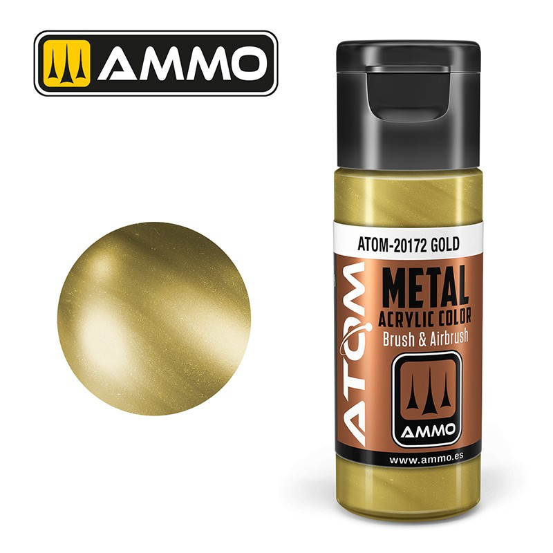Acrylic Paint Gold 20ml ATOM METALLIC AMMO