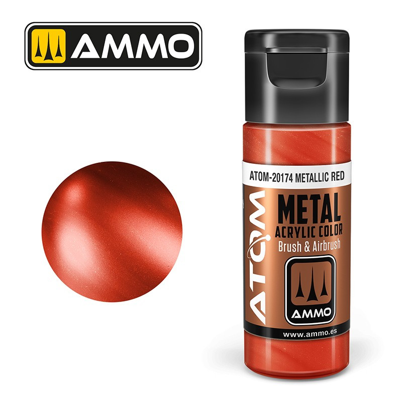Red Acrylic Paint 20ml ATOM METALLIC AMMO