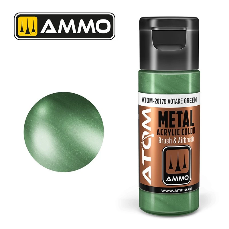 Aotake Green Acrylic Paint 20ml ATOM METALLIC AMMO