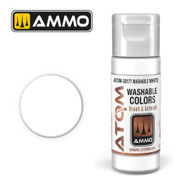 White Acrylic Paint 20ml ATOM WASHABLE AMMO
