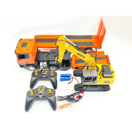 Tank Carrier Truck with RC 1/24 2.4Ghz Crawler Excavator - HuiNa HuiNa Toys CY1319 - 4