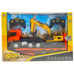 Camion porte char avec pelleteuse sur chenilles RC 1/24 2.4Ghz - HuiNa HuiNa Toys CY1319 - 14