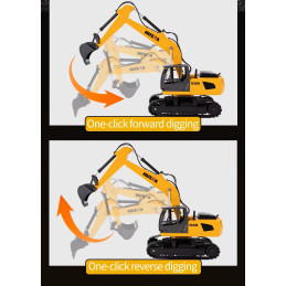 Tank Carrier Truck with RC 1/24 2.4Ghz Crawler Excavator - HuiNa HuiNa Toys CY1319 - 9