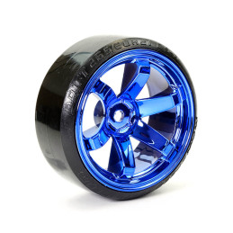 Blue chrome drift wheels 6 spokes 26mm 1/10 (4) Fastrax Fastrax FAST0086BLC - 2