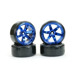 Roues drift chrome bleu 6 rayons 26mm 1/10 (4) Fastrax Fastrax FAST0086BLC - 1