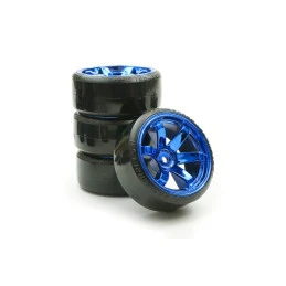 Blue chrome drift wheels 6 spokes 26mm 1/10 (4) Fastrax Fastrax FAST0086BLC - 3