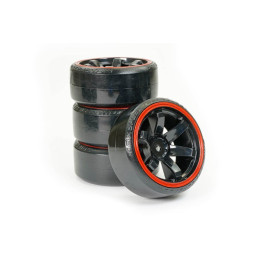 Roues drift noir et rouge 6 rayons 26mm 1/10 (4) Fastrax Fastrax FAST0086BKR - 3