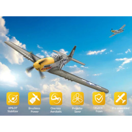 Avion P-51D Mustang 500mm brushless avec stabilisateur de vol RTF Volantex Volantex V768-2 - 3