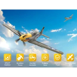 P-51D Mustang 500mm brushless aircraft with Volantex RTF flight stabilizer Volantex V768-2 - 3
