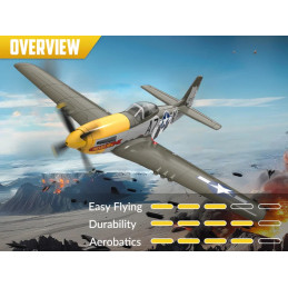 P-51D Mustang 500mm Brushless Aircraft with RTF Flight Stabilizer Volantex Volantex V768-2 - 4
