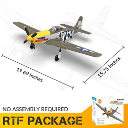 P-51D Mustang 500mm Brushless Aircraft with RTF Flight Stabilizer Volantex Volantex V768-2 - 2