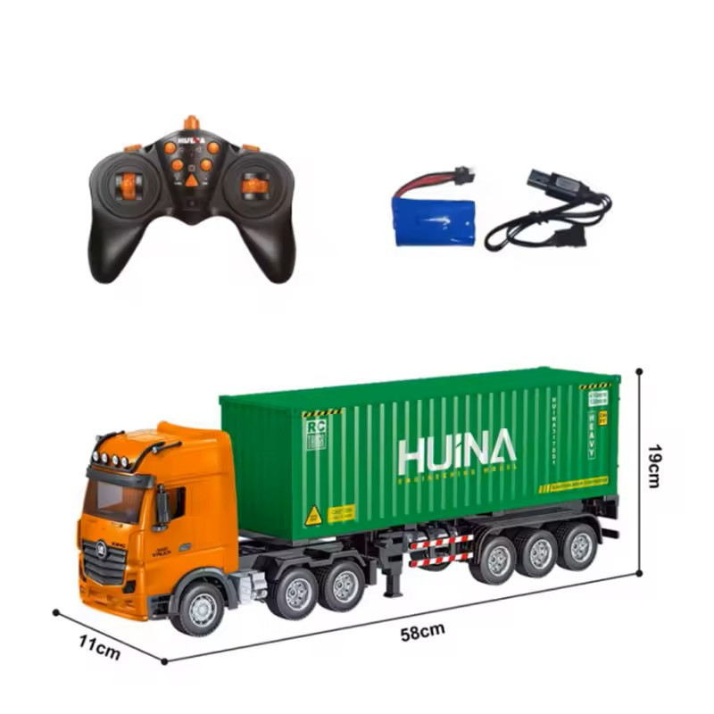 RC 1/18 2.4Ghz Container Carrier Semi-Trailer Truck - HuiNa HuiNa Toys CY1317 - 1