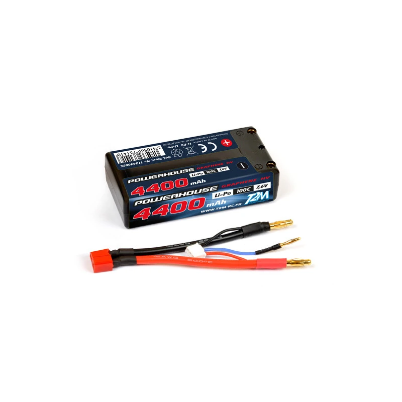 Li-Po HV Shorty 4400mAh 100C 2S 7.6V Case T2M T2M T1344002C - 1