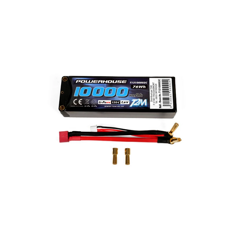 Li-Po HV 10,000mAh 120C 2S 7.6V Shell (PK 5mm) T2M T2M T13100002C - 1