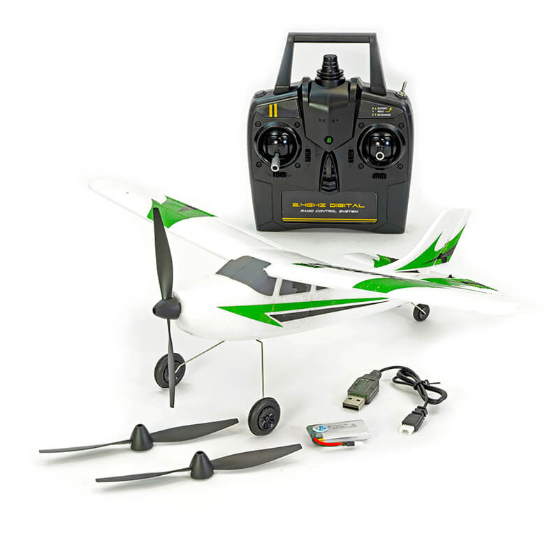 Mini Trainstar 400mm V2 Green Aircraft with Volantex RTF Flight Stabilizer Volantex V761-1V2G - 1