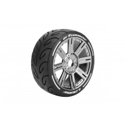 GT-Tarmac tyres + 1/8 black chrome spoke wheels (x2) Louise RC Louise RC LR-T3285SBC - 1