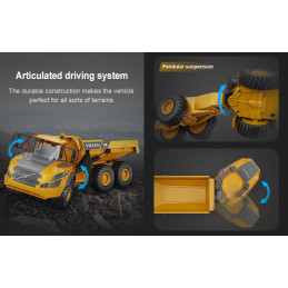 Camion Benne Tombereau articulé RC Volvo A40G 1/20 - T2M T2M T806 - 10