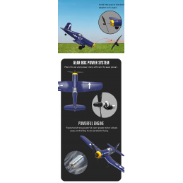 Avion Corsair F4U 400mm V2 avec stabilisateur de vol RTF Volantex Volantex V761-8V2 - 15