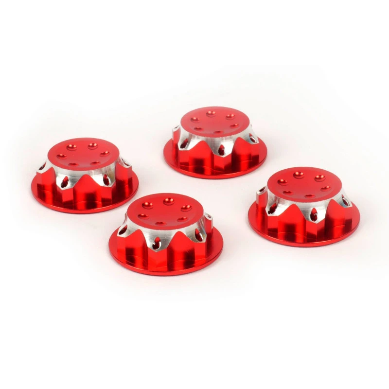Ecrous de roues borgnes Buggy 1/8 17mm rouge (4) T2m T2M T422624R - 1